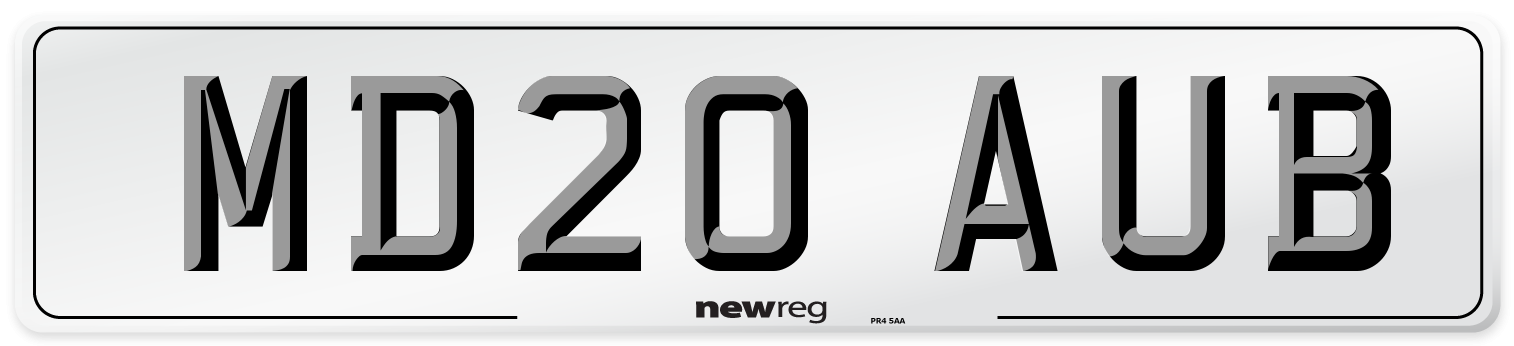 MD20 AUB Number Plate from New Reg